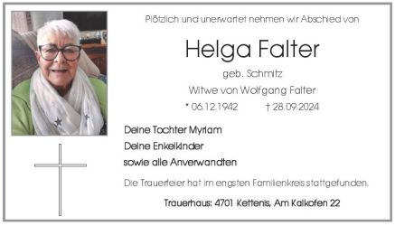 Falter-Schmitz Helga Anzeige