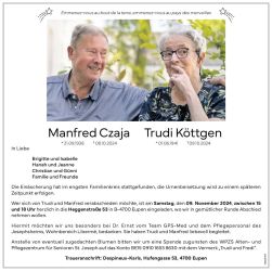 Czaja-Koettgen Manfred und Trudi Anzeige