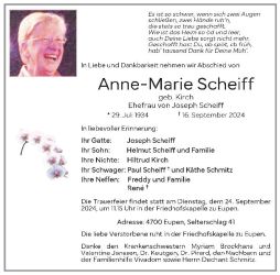 Scheiff-Kirch Anne Marie Anzeige