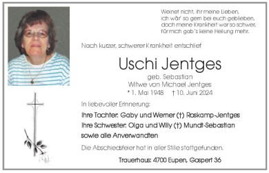 Jentges-Sebastian Uschi Anzeige