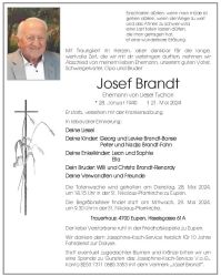 Brandt Josef Anzeige