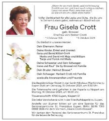 Crott-Brossel Gisela Anzeige