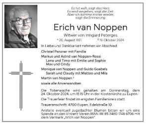 van Noppen Erich Anzeige