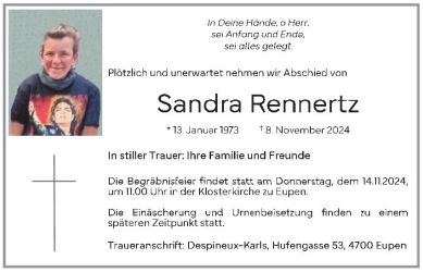 Rennertz Sandra Anzeige