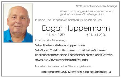 Huppermann Edgar Anzeige